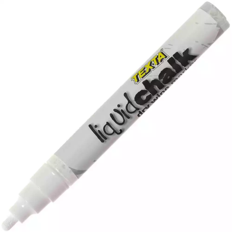 Picture of TEXTA LIQUID CHALK MARKER DRY WIPE BULLET 4.5MM WHITE