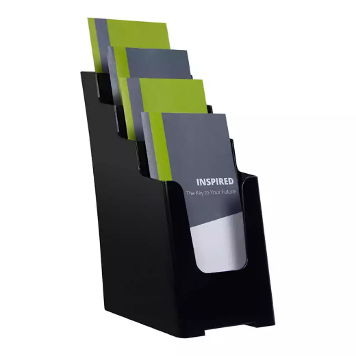 Picture of DEFLECTO BROCHURE HOLDER RECYCLED 4-TIER DL BLACK