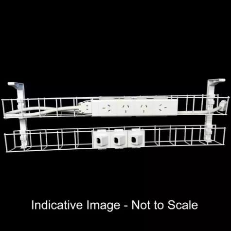 Picture of RAPIDLINE DUAL TIER CABLE BASKET 1550MM / GPO X 4 / DATA TILES X 3 / LEAD LENGTH 2.5M