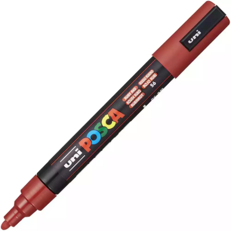 Picture of POSCA PC-5M PAINT MARKER BULLET MEDIUM 2.5MM RUBY RED