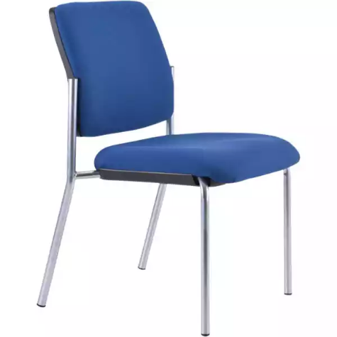 Picture of BURO LINDIS VISITOR CHAIR 4-LEG BASE UPHOLSTERED BACK JETT FABRIC DARK BLUE