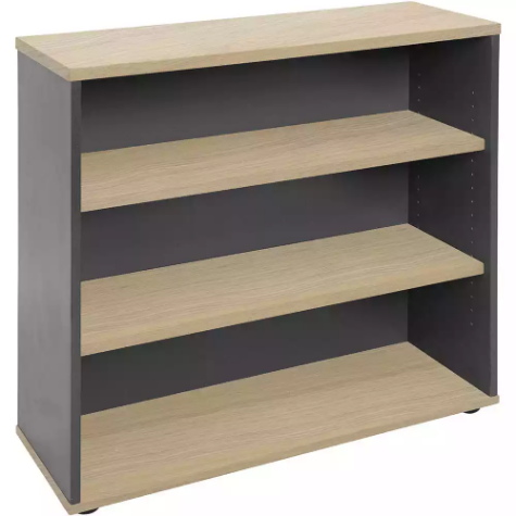 Picture of RAPID WORKER BOOKCASE 3 SHELF 900 X 315 X 900MM OAK/IRONSTONE