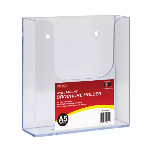 Picture of DEFLECTO BROCHURE HOLDER WALL MOUNT A5 CLEAR