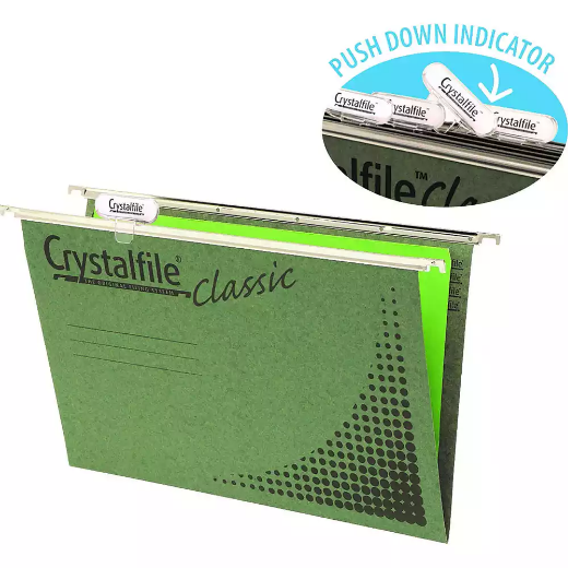 Picture of CRYSTALFILE CLASSIC SUSPENSION FILES FOOLSCAP GREEN PACK 50