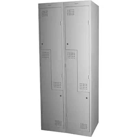 Picture of STEELCO PERSONNEL LOCKER 2 Z DOOR BANK OF 2 LATCHLOCK 380MM SILVER GREY