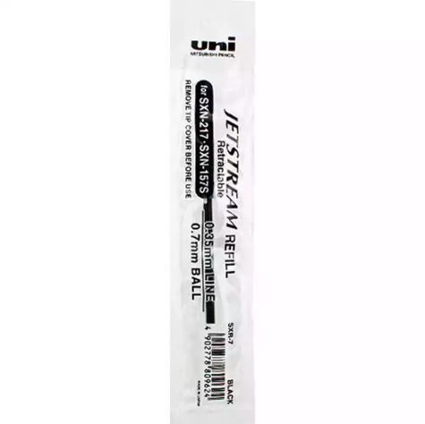 Picture of UNI-BALL SXR JETSTREAM ROLLERBALL REFILL 0.7MM BLACK BOX 12