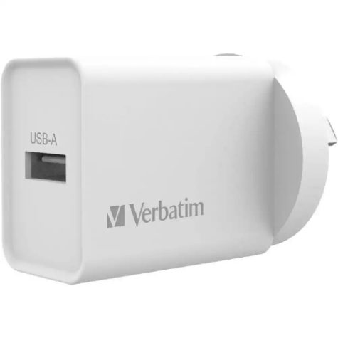 Picture of VERBATIM USB CHARGER SINGLE PORT USB-A 2.4A WHITE