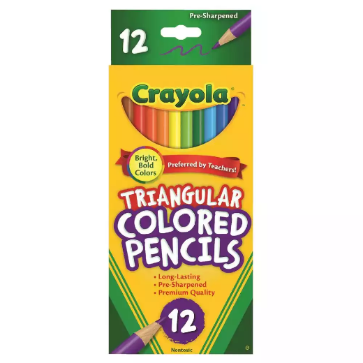 Picture of CRAYOLA TRIANGULAR COLOURED PENCILS 3.3MM ASSORTED PACK 12