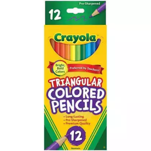 Picture of CRAYOLA TRIANGULAR COLOURED PENCILS 3.3MM ASSORTED PACK 12