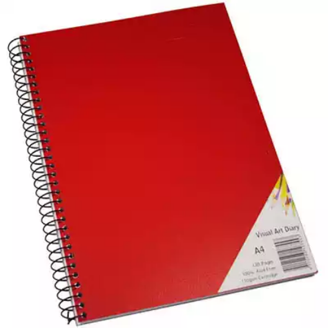 Picture of QUILL VISUAL ART DIARY 110GSM 120 PAGE A4 PP RED