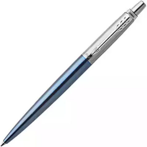 Picture of PARKER JOTTER BALLPOINT PEN MEDIUM BLUE INK WATERLOO BLUE CHROME