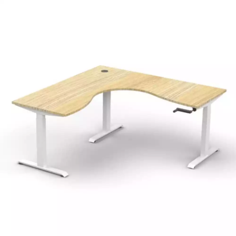 Picture of RAPIDLINE BOOST CRANK CORNER WORKSTATION 1800 X 1500 X 750MM NATURAL OAK TOP AND WHITE SATIN FRAME