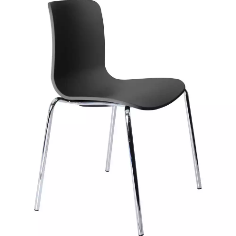 Picture of DAL ACTI CHAIR 4-LEG CHROME FRAME POLYPROP SHELL CHARCOAL 445MM