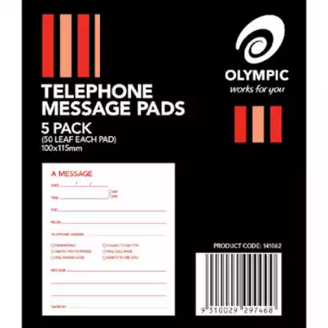 Picture of OLYMPIC TELEPHONE MESSAGE PADS 50 LEAF PACK 5