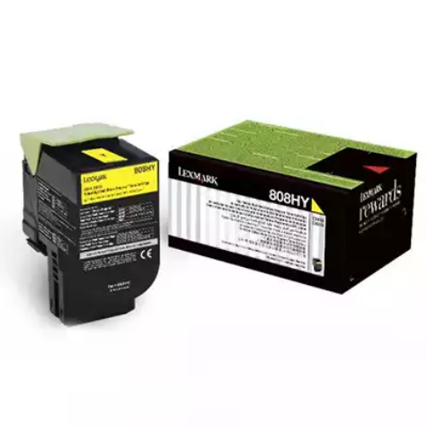 Picture of LEXMARK 80C8HY0 808HY TONER CARTRIDGE HIGH YIELD YELLOW