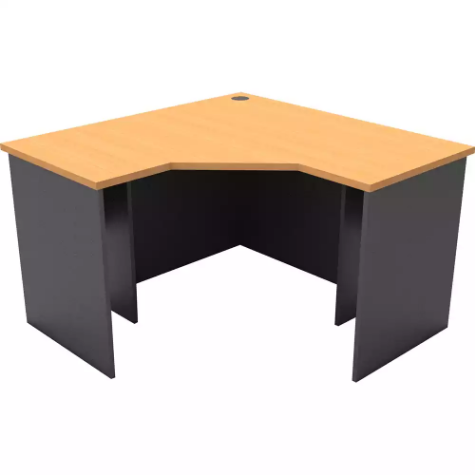 Picture of RAPID WORKER CORNER WORKSTATION COMPLETE 1200 X 1200 X 600MM BEECH/IRONSTONE