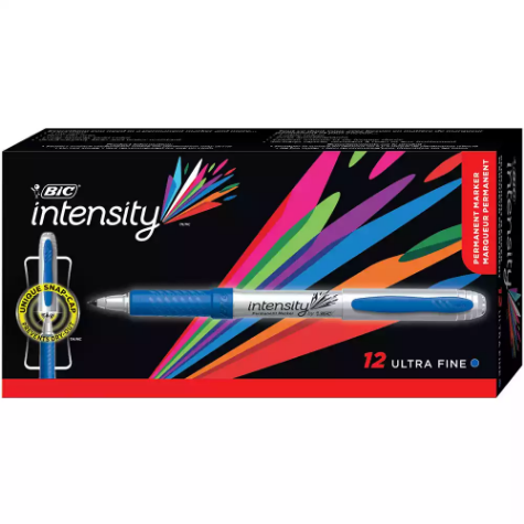 Picture of BIC INTENSITY PERMANENT MARKER BULLET ULTRA FINE BLUE BOX 12