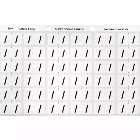 Picture of AVERY 43328 LATERAL FILE LABEL SIDE TAB COLOUR CODE / 25 X 38MM WHITE PACK 180