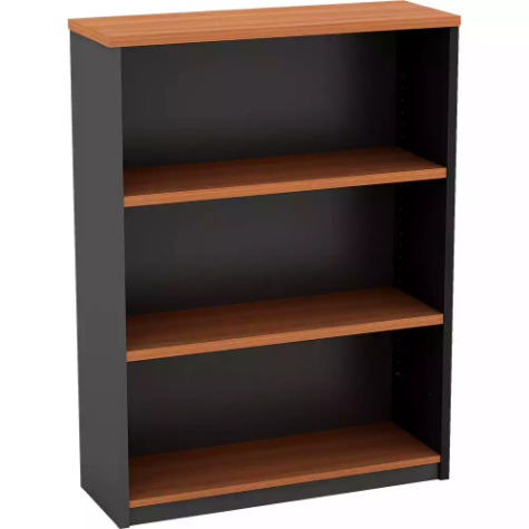 Picture of OM OPEN BOOKCASE 900 X 320 X 1200MM CHERRY/CHARCOAL