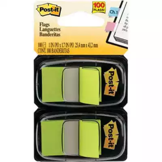 Picture of POST-IT 680-BG2 FLAGS BRIGHT GREEN TWIN PACK 100