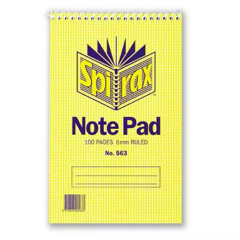 Picture of SPIRAX P563 REPORTERS NOTEBOOK 8MM RULED TOP OPEN 200 X 127MM 100 PAGE BLACK