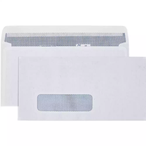 Picture of CUMBERLAND DL ENVELOPES SECRETIVE WALLET WINDOWFACE STRIP SEAL LASER 90GSM 110 X 220MM WHITE BOX 500