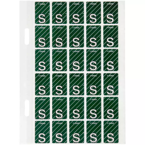 Picture of AVERY 44419 LATERAL FILE LABEL TOP TAB COLOUR CODE S 20 X 30MM DARK GREEN WITH STRIPE PACK 150