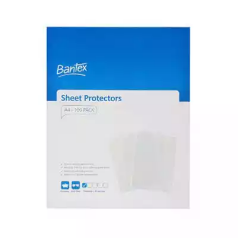 Picture of BANTEX ECONOMY SHEET PROTECTORS 35 MICRON A4 CLEAR BOX 100