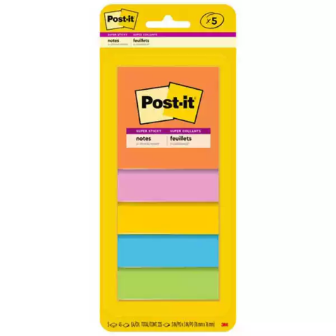 Picture of POST-IT 3321-5SSAU SUPER STICKY NOTES 76 X 76MM ENERGY BOOST PACK 5