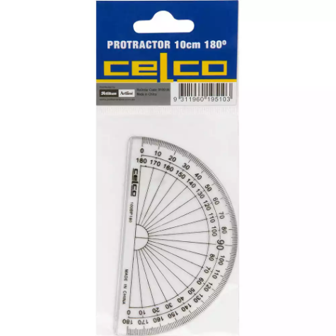 Picture of CELCO PROTRACTOR 180 DEGREES 100MM HANGSELL