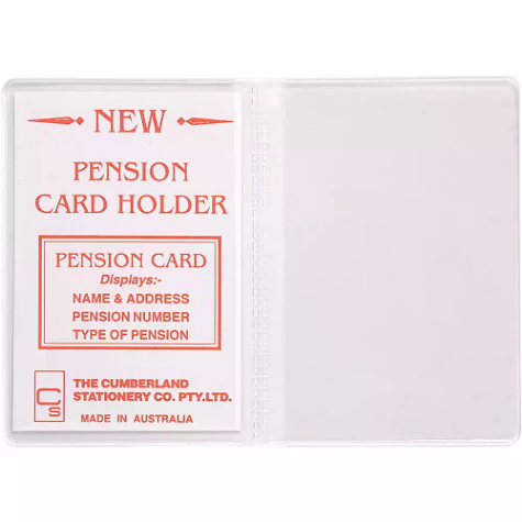 Picture of CUMBERLAND CARD HOLDER WALLET 2 POCKET 100 X 70MM WHITE/CLEAR PACK 10