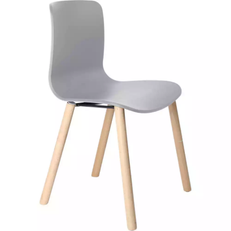 Picture of DAL ACTI CHAIR 4-LEG TIMBER FRAME LIGHT GREY POLYPROP SHELL