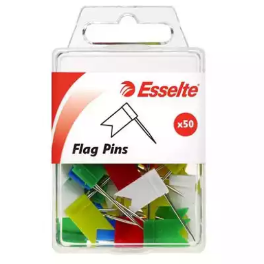 Picture of ESSELTE FLAG PINS ASSORTED PACK 50