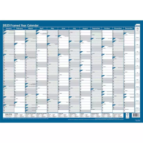 Picture of SASCO 10587 FRAMED 700 X 500MM YEAR PLANNER