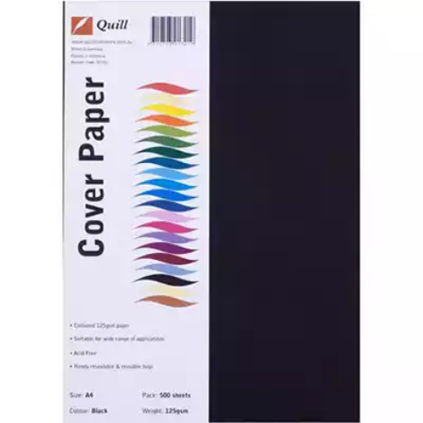 Picture of QUILL COVER PAPER 125GSM A4 BLACK PACK 500