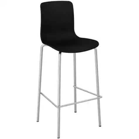 Picture of DAL ACTI CHAIR 4-LEG HIGH BARSTOOL CHROME FRAME BLACK SHELL