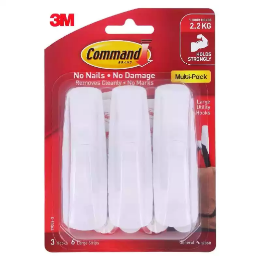 Picture of COMMAND ADHESIVE HOOKS AND CLIPS LARGE VALUE PACK