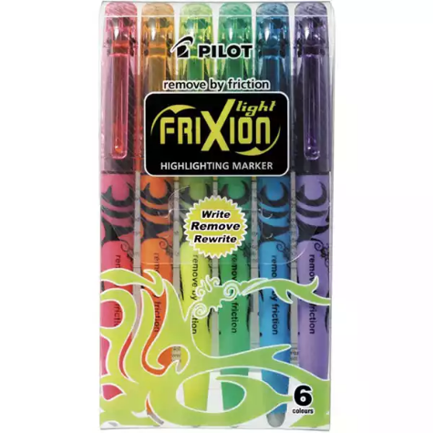 Picture of PILOT FRIXION ERASABLE HIGHLIGHTER CHISEL ASSORTED WALLET 6