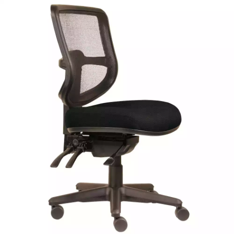 Picture of DAL ERGOSELECT SWIFT ERGONOMIC CHAIR MEDIUM MESH BACK 3 LEVER SEAT SLIDE BLACK NYLON BASE  ONYX