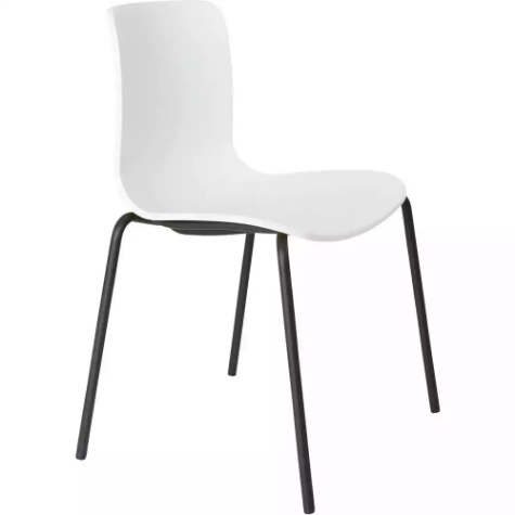 Picture of DAL ACTI CHAIR 4-LEG BLACK POWDERCOAT FRAME WHITE POLYPROP SHELL