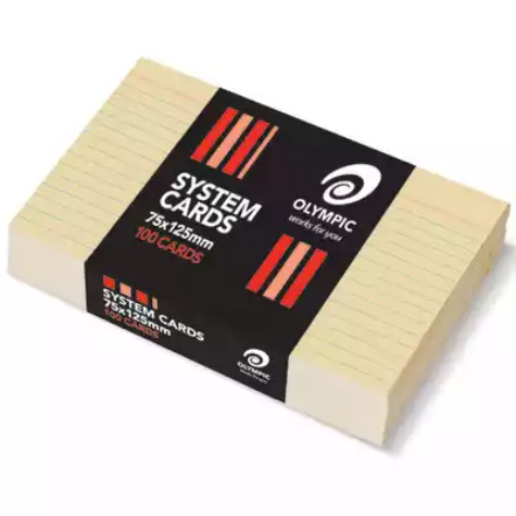 Picture of OLYMPIC RULED SYSTEM CARDS 75 X 125MM BUFF PACK 100