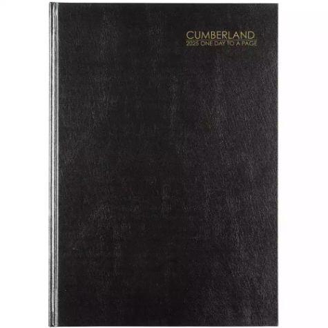 Picture of CUMBERLAND 41ECBK CASEBOUND DIARY DAY TO PAGE A4 BLACK