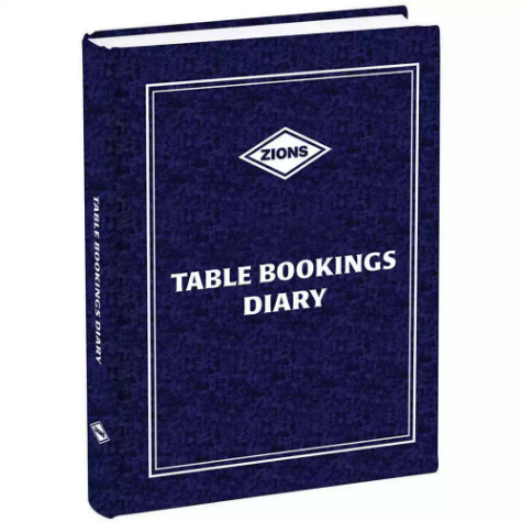 Picture of ZIONS 2025 TABLE BOOKINGS DIARY 2-PAGE PER DAY 300 X 210MM BLUE