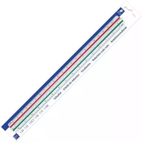 Picture of STAEDTLER 561-98-2BK MARS TRIANGULAR SCALE RULER 300MM WHITE