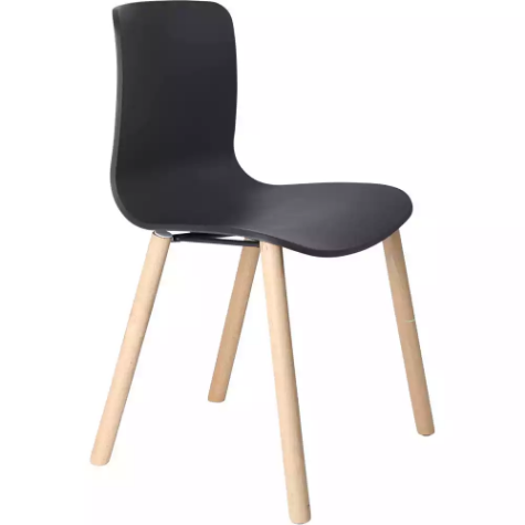 Picture of DAL ACTI CHAIR 4-LEG TIMBER FRAME CHARCOAL POLYPROP SHELL