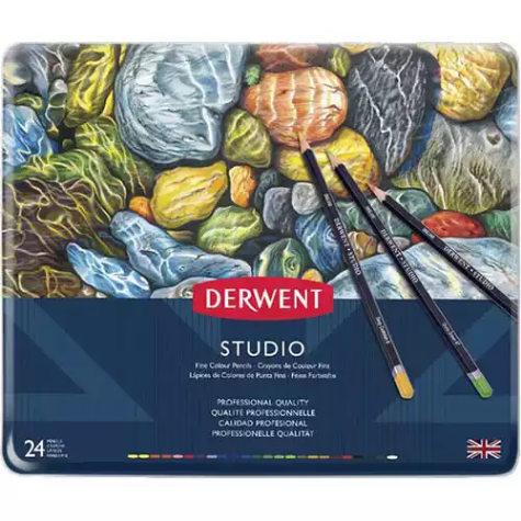 Picture of DERWENT STUDIO COLOURED PENCILS ASSORTED TIN 24