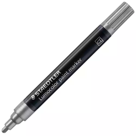 Picture of STAEDTLER 349 LUMOCOLOR PAINT MARKER BULLET 2.4MM SILVER