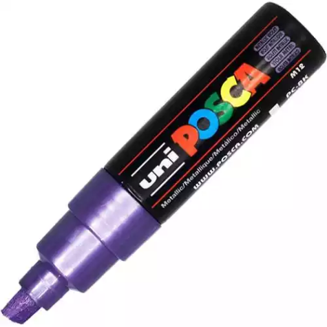 Picture of POSCA PC-8K PAINT MARKER CHISEL BROAD 8MM METALLIC VIOLET