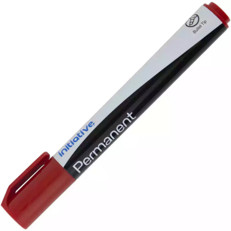 Picture of INITIATIVE PERMANENT MARKER BULLET 1.5MM RED