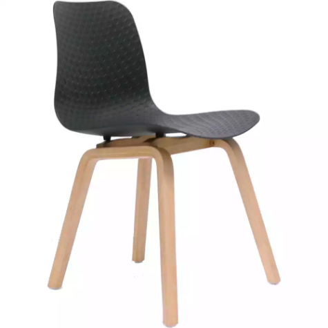 Picture of RAPIDLINE LUCID CHAIR BLACK SEAT TIMBER BASE